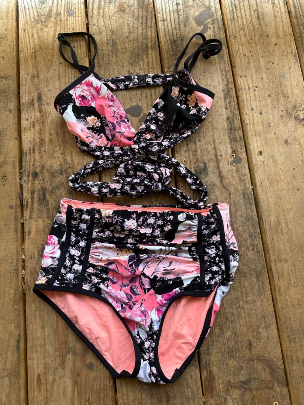 Seafolly Ocean rose wrap around high waist bikini set - Picture 2 of 5